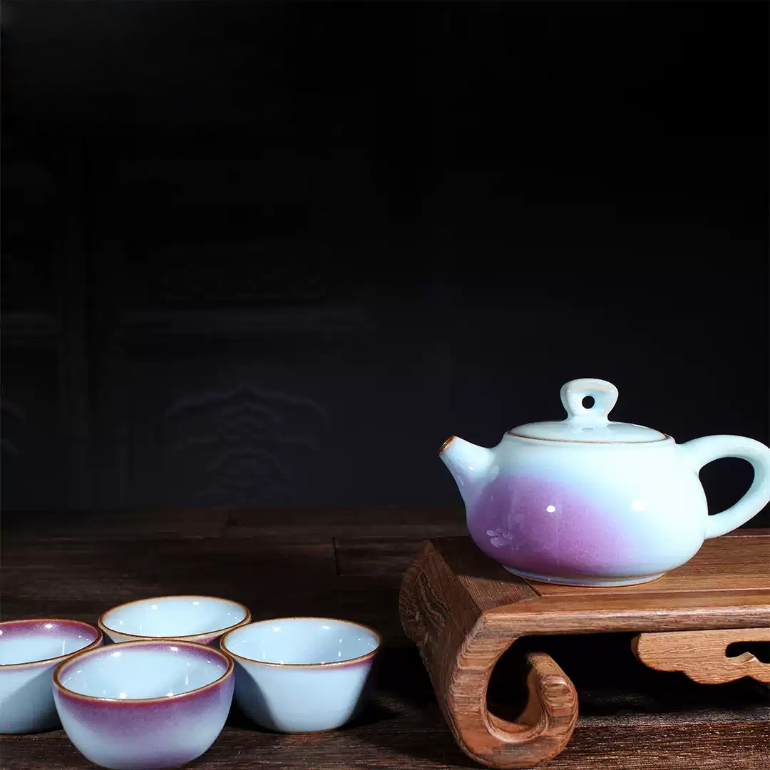 钧瓷茶壶天青釉均泡茶壶功夫茶壶中原壶[石瓢壶]